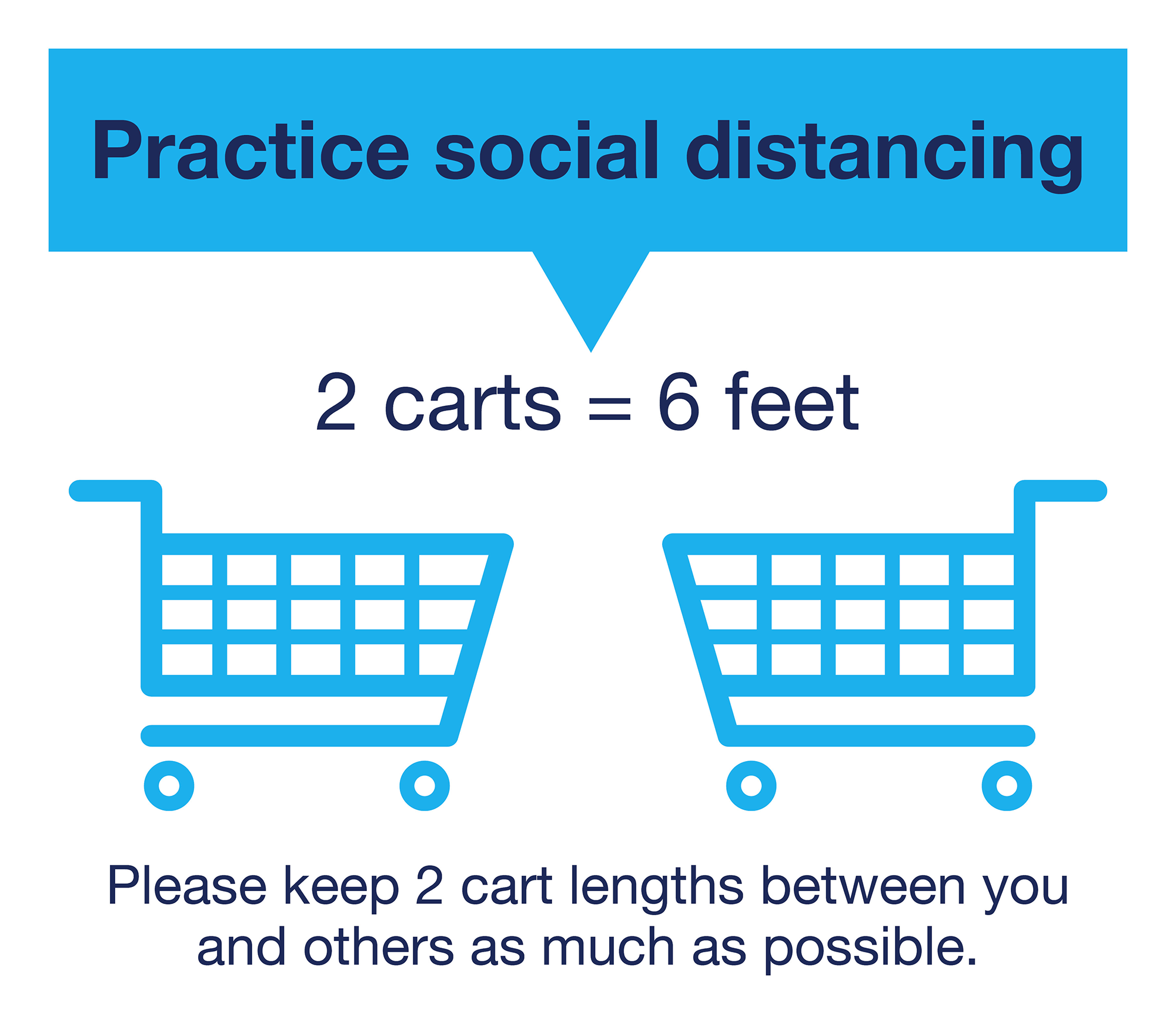 Please keep 2 cart lengths between you and others as much as possible